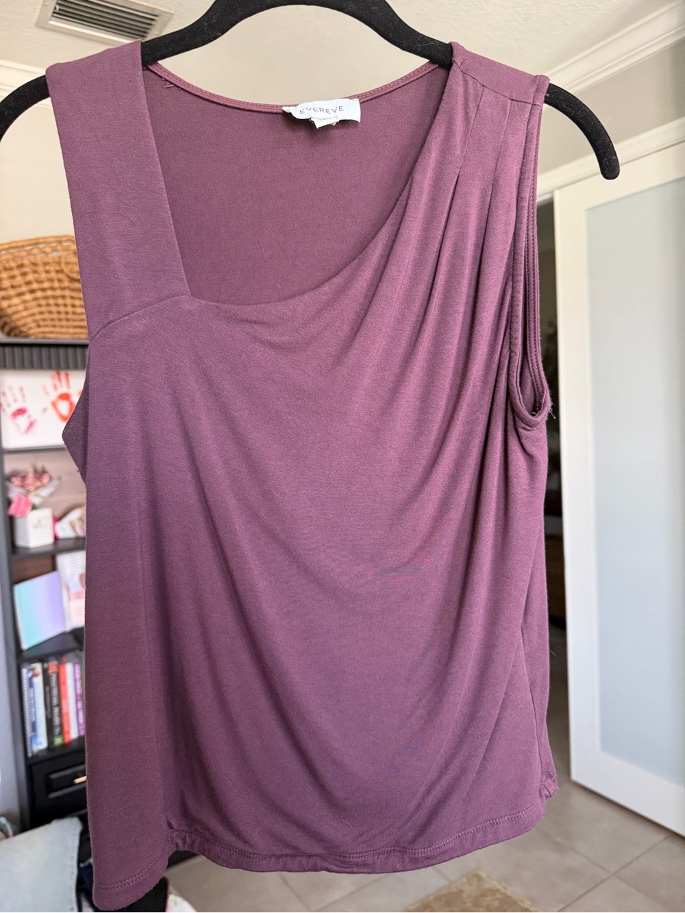 Evereve Mauve Sleeveless Drape Tank Top